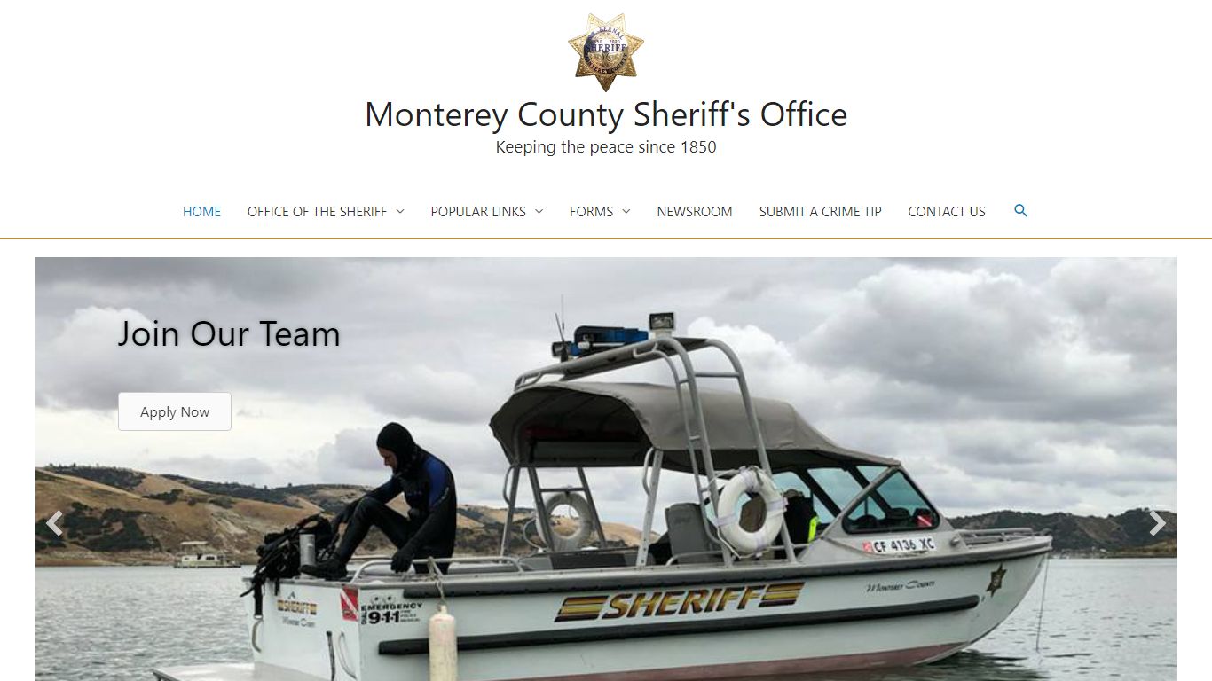 Monterey County Sheriff's Office – Keeping the peace since 1850